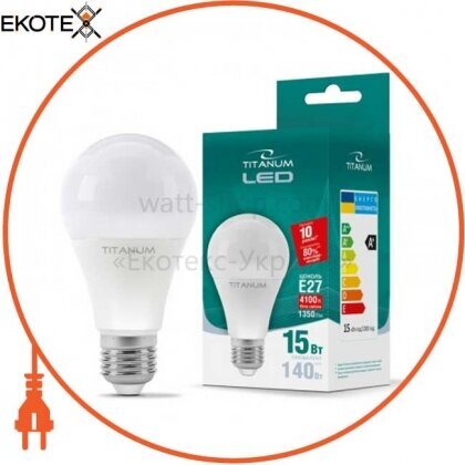 Videx 25381 led лампа titanum a65 15w e27 4100k 220v 50шт/ящ