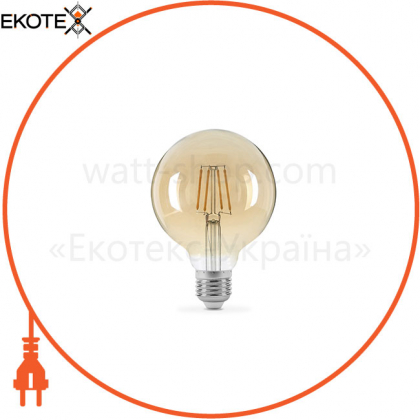 LED лампа TITANUM Filament G95 6W E27 2200K бронза