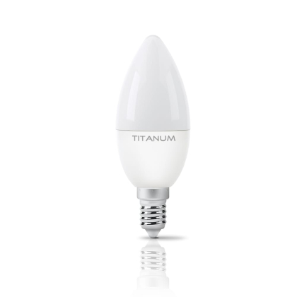 LED лампа TITANUM C37 6W E14 3000K, Titanum, 25678