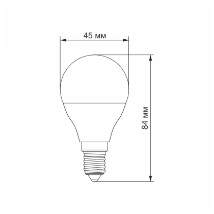 LED лампа TITANUM G45 6W E14 3000K, Titanum, 25680