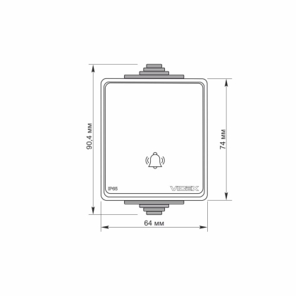 IP65 Кнопка дзвінка сіра VIDEX BINERA, Videx, 25729