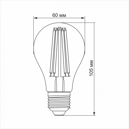 LED лампа VIDEX Filament A60F 10W E27 4100K, Videx, 25791