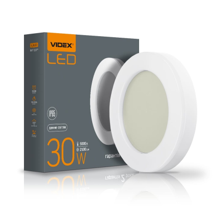 LED світильник ART IP65 круглий VIDEX 30W 5000K, Videx, 25803