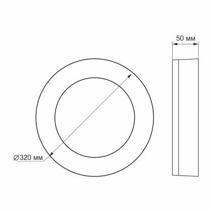 LED світильник ART IP65 круглий VIDEX 30W 5000K, Videx, 25803