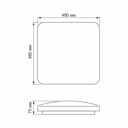 LED світильник настінно-стельовий Квадрат VIDEX 48W 4100K Матовий, Videx, 25837