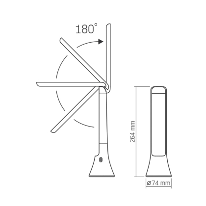 LED лампа настiльна-ліхтарик VIDEX TF11W 5W 3000-5500K, Videx, 25946