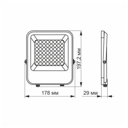 LED прожектор PREMIUM VIDEX F2 30W 5000K, Videx, 25957