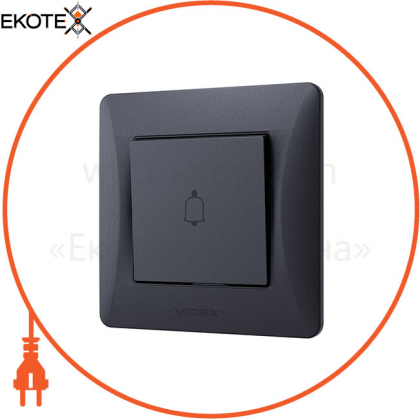 VIDEX BINERA Кнопка звонка 1кл черный графит (VF-BNDB1-BG) (20/120)