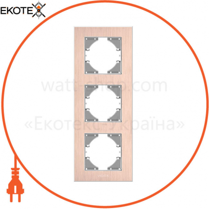 VIDEX BINERA Рамка мідний алюміній 3 поста вертикальна (VF-BNFRA3V-CP) (6/48)