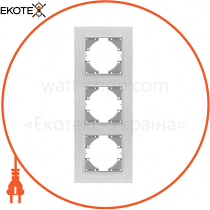 VIDEX BINERA Рамка серебристый алюминий 3 поста вертикальная (VF-BNFRA3V-SL) (6/48)