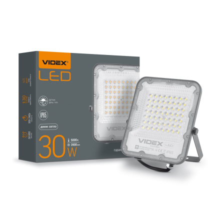 LED прожектор VIDEX PREMIUM F2 30W 5000K День-ніч, Videx, 26171