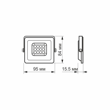 LED прожектор VIDEX F2e 10W 5000K, Videx, 26328