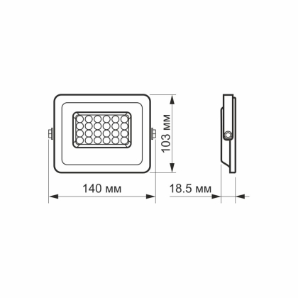 LED прожектор VIDEX F2e 20W 5000K, Videx, 26329