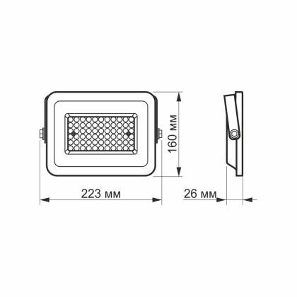 LED прожектор VIDEX F2e 50W 5000K, Videx, 26331
