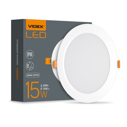 LED світильник Back вбудований круглий VIDEX 15W 5000K, Videx, 26339