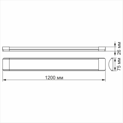 LED свiтильник лiнiйний TITANUM 36W 1.2М 6500K, Titanum, 26381