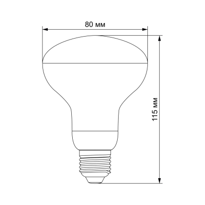LED лампа VIDEX Filament R80FF 09W E27 1200K, Videx, 26413