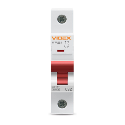 Автоматичний вимикач RS4 1п 32А С 4,5кА VIDEX RESIST, Videx, 26507