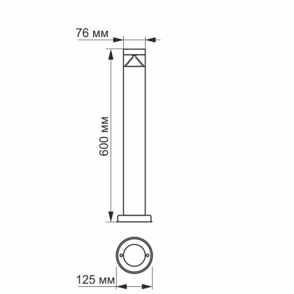 LED Світильник архітектурний AR05 IP54 VIDEX 3W 2700K (60 см), Videx, 26558