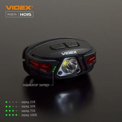 Налобний світлодіодний ліхтарик VIDEX VLF-H015 330Lm 5000K, Videx, 26563