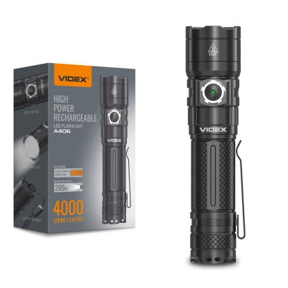Портативний світлодіодний ліхтарик VIDEX VLF-A406 4000Lm 6500K, Videx, 26566