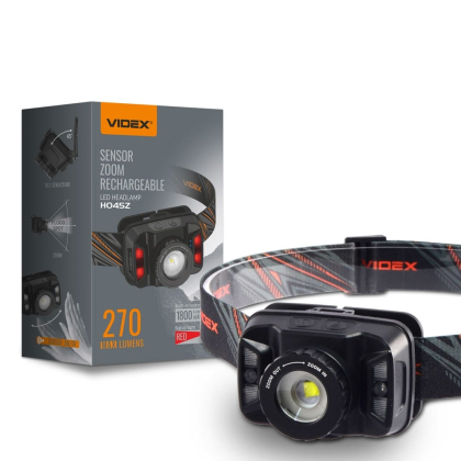 Налобний світлодіодний ліхтарик VIDEX VLF-H045Z 270Lm 5000K, Videx, 26570