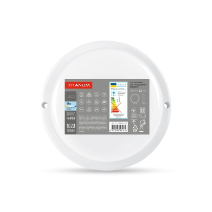 LED світильник вологозахищений круглий TITANUM 12W 6500K TL-BHR-126, Titanum, 26598