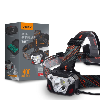 Налобний світлодіодний ліхтарик VIDEX VLF-H056 1400Lm 6500K, Videx, 26616