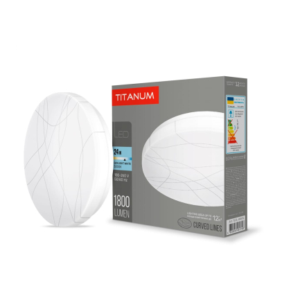 LED світильник настінно-стельовий TITANUM 24W 5000K  Криві лінії, Titanum, 26684