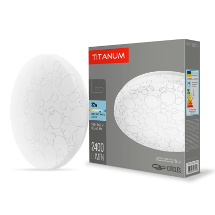 LED світильник настінно-стельовий TITANUM 32W 5000K  Кільця, Titanum, 26688