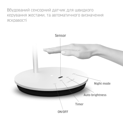 LED лампа настiльна VIDEX VL-TF15W 20W 4100K біла, Videx, 26905