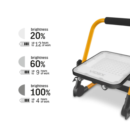 LED прожектор акумуляторний PREMIUM VIDEX F2A 50W 5000K, Videx, 26989