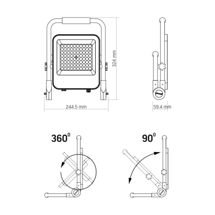 LED прожектор акумуляторний PREMIUM VIDEX F2A 50W 5000K, Videx, 26989