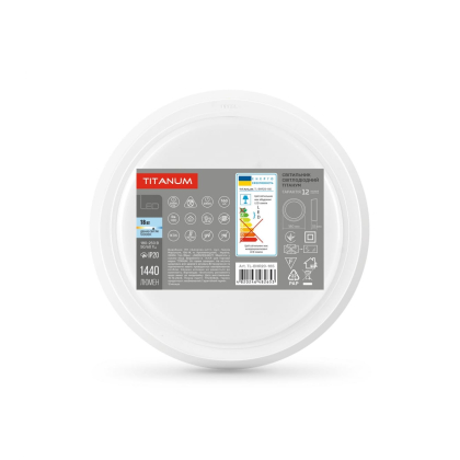 LED Світильник круглий накладний TITANUM 18W 5000K 220V, Titanum, 27085