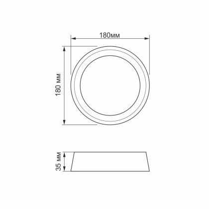 LED Світильник круглий накладний TITANUM 18W 5000K 220V, Titanum, 27085