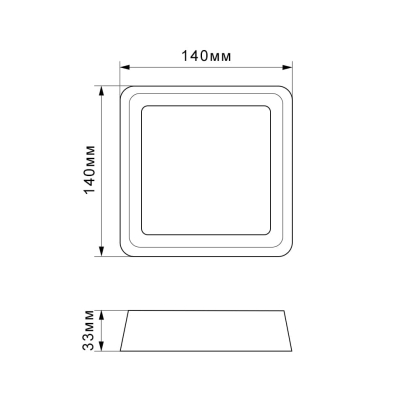 LED Світильник квадратний накладний TITANUM 12W 5000K, Titanum, 27087