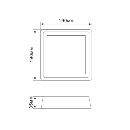 LED Світильник квадратний накладний TITANUM 24W 5000K, Titanum, 27089