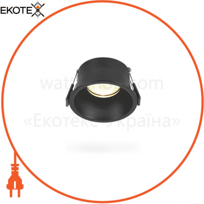 Світильник VIDEX під лампу врізний GU10 Круглий Чорний VL-SPF09R-B