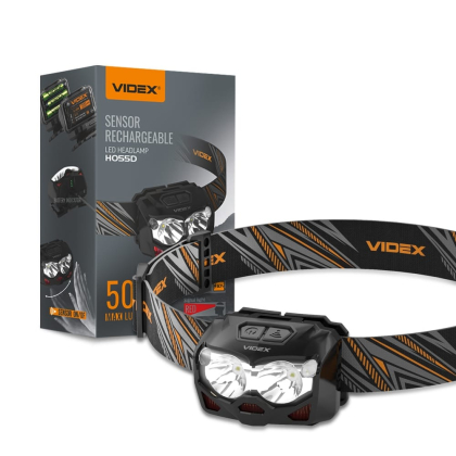 Налобний світлодіодний ліхтарик VIDEX VLF-H055D 500Lm 5000K, Videx, 27212