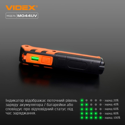 Портативний багатофункціональний ліхтарик VIDEX VLF-M044UV 400Lm 4000K, Videx, 27299
