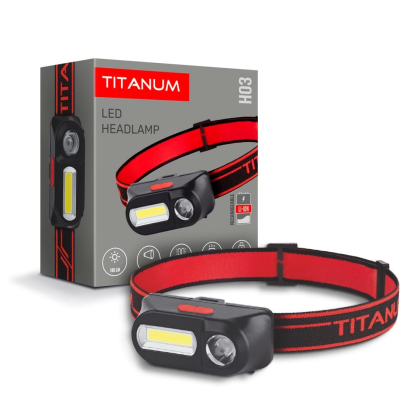 Налобний світлодіодний ліхтарик TITANUM TLF-H03 180Lm 6500K, Titanum, 27326