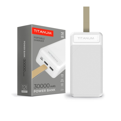 Повербанк TITANUM 914 White 30000mAh, Titanum, 27359