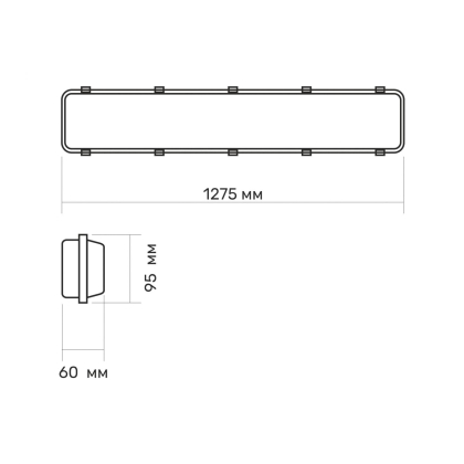 LED світильник лінійний IP65 під лампу T8 TITANUM 1.2М 220В, Titanum, 27381