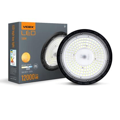 LED світильник висотний ХайБей VIDEX 100W 5000K 12000Lm 220V чорний, Videx, 27382