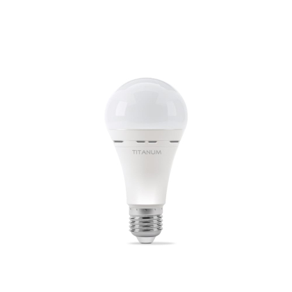 LED лампа акумуляторна TITANUM A68 10W E27 4000K 220V, Titanum, 27383