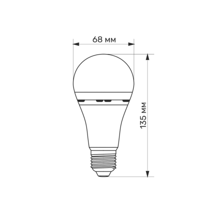 LED лампа акумуляторна TITANUM A68 10W E27 4000K 220V, Titanum, 27383