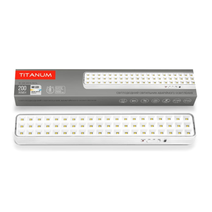 LED світильник аварійний TITANUM 60 LED 6500K, Titanum, 27385