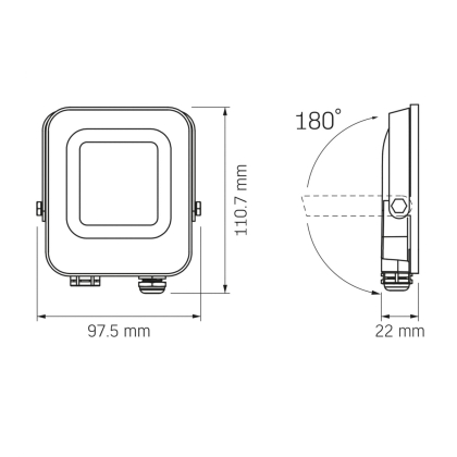 LED прожектор VIDEX F3e 1000Lm 5000K AC/DC 12-48V, Videx, 27465