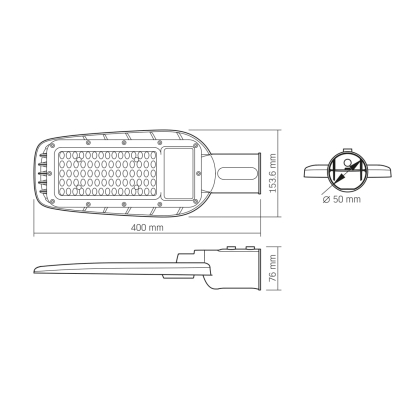 LED ліхтар вуличний VIDEX IP65 50W 5000Lm 5000K VL-SLE16-505, Videx, 27468