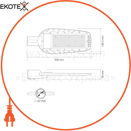 LED ліхтар вуличний IP65 100W 10000Lm 5000K VL-SLE16-1005